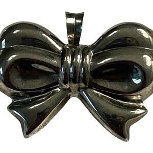 Vintage 9.25 Sterling Silver Bow Pin Brooch or Pendant